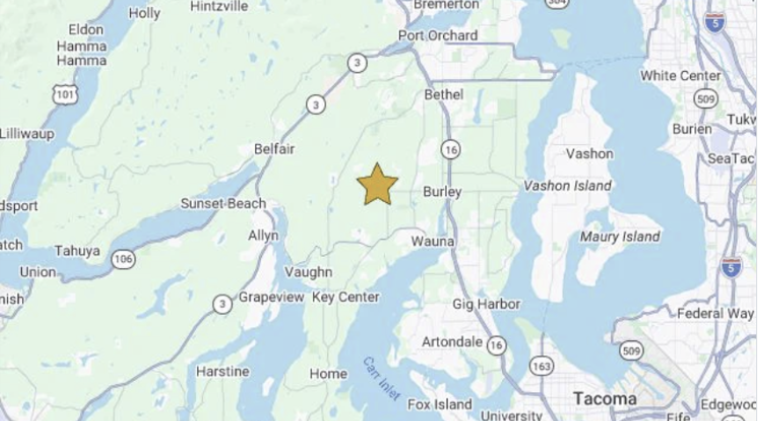 Magnitude 4.2 earthquake shakes Western Washington near Gig Harbor